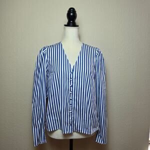 Madewell Stacked Button V-Neck Blouse Medium